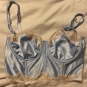 Victoria’s secret corset blue and  cream lace new without tags 36c